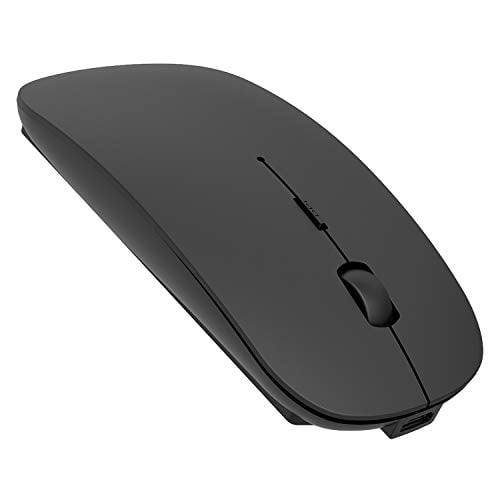 Slim Rechargeable Wireless Mouse Silent USB Mice,Compatible for Laptop Windows Mac Android MAC PC Computer Three Modes Bluetooth Wireless Mouse Black Bluetooth 5.0 and Bluetooth 3.0 and 2.4GHZ 